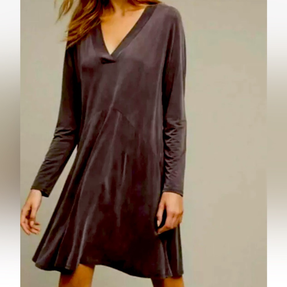 Anthropologie Dolan Left Coast Toute V Neck Boho Swing Dress XS Purple Flare